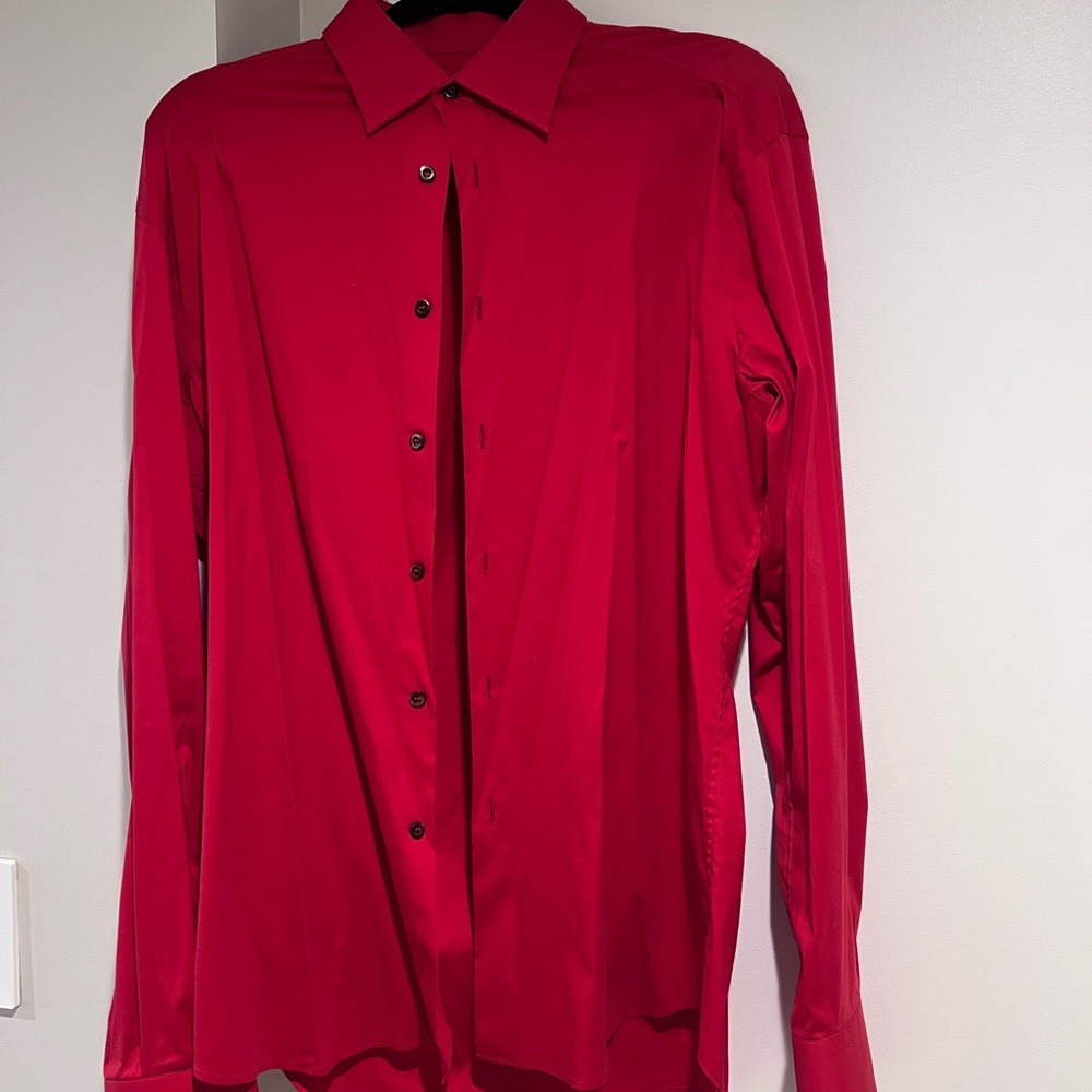 Prada Scarlet Button Down Shirt
